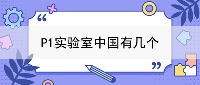 P1實驗室中國有幾個